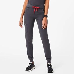 Figs Gray Joggers with Red Drawstring